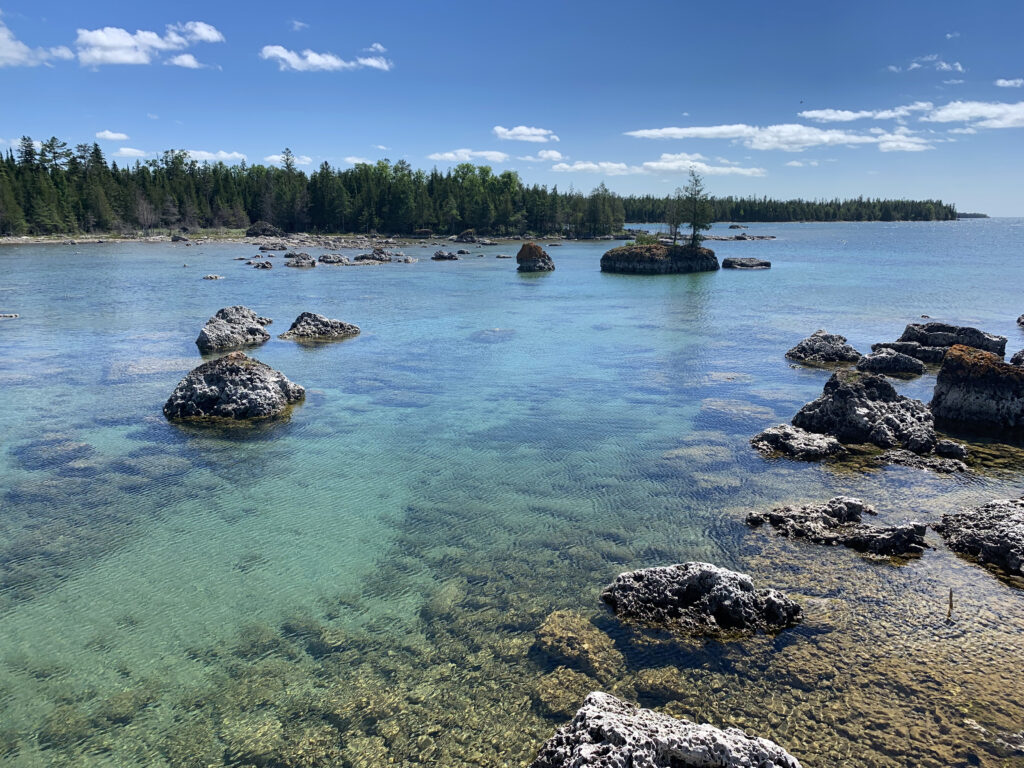 A shallow bay in the Les Cheneaux Islands region of Lake Huron