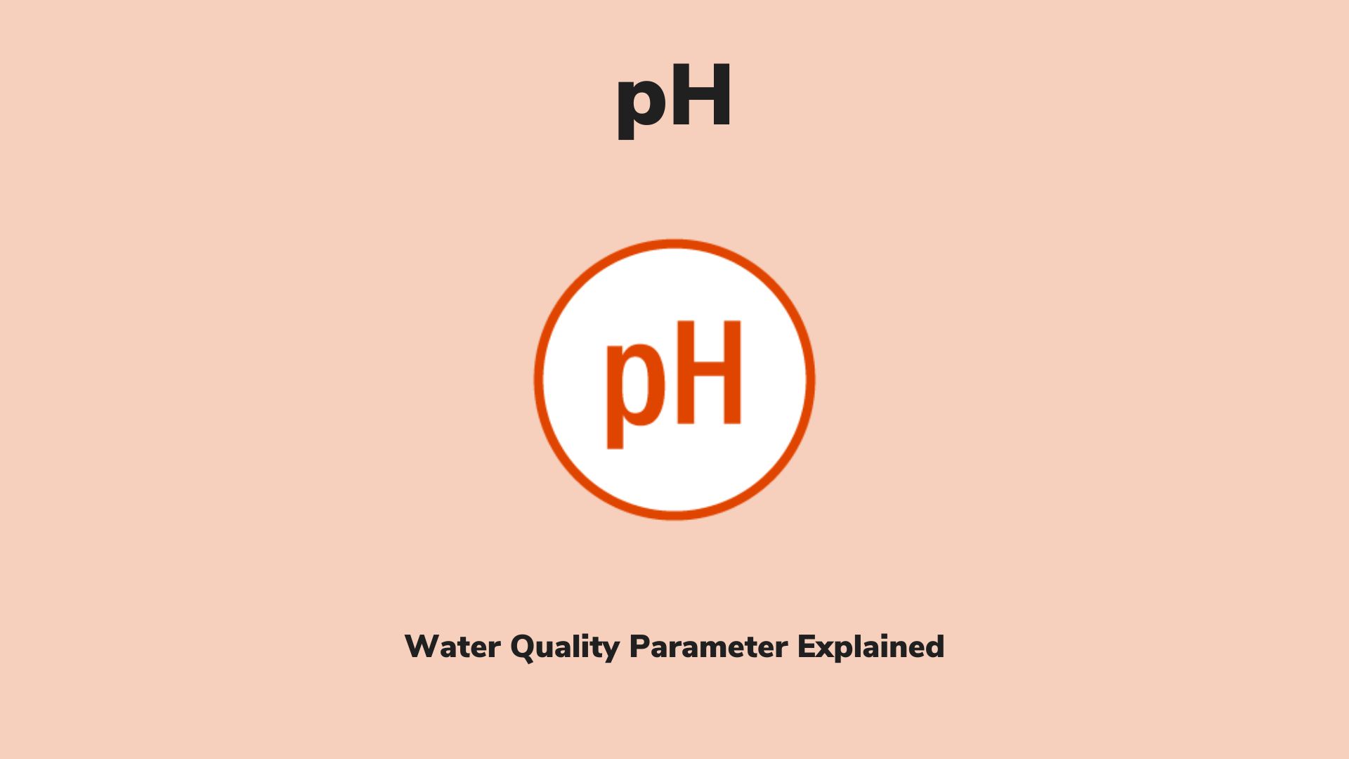An icon with the letter pH. Text that reads, pH: A water quality parameter explained.